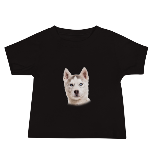 Kurzärmeliges Baby-Jersey-T-Shirt mit Husky Design