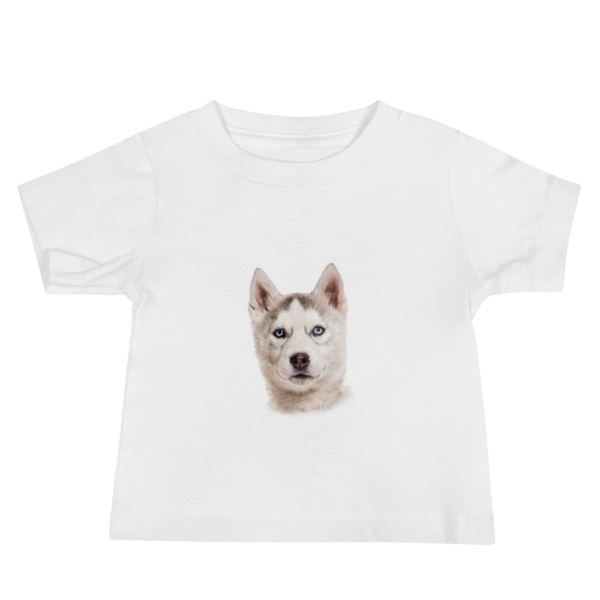 Kurzärmeliges Baby-Jersey-T-Shirt mit Husky Design