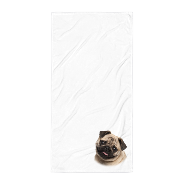 Handtuch mit Mops_Welpe Design
