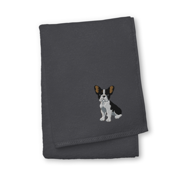 Handtuch aus türkischer Baumwolle mit besticktem Französicher Bulldogge Design