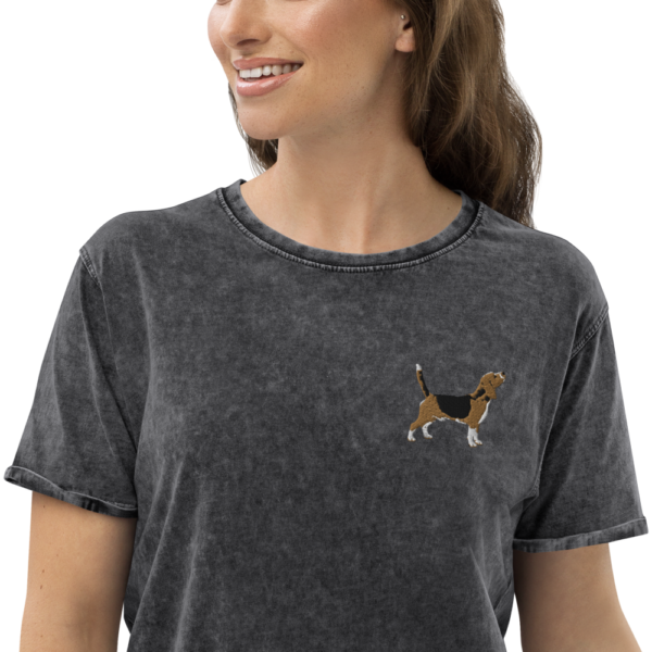 Denim-T-Shirt mit Beagle Design