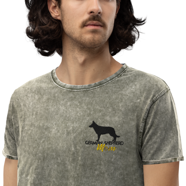 Denim-T-Shirt mit Deutschem Schäferhund Design