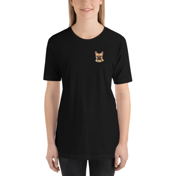 Kurzärmeliges Unisex-T-Shirt mit Französischer Bulldogge Design