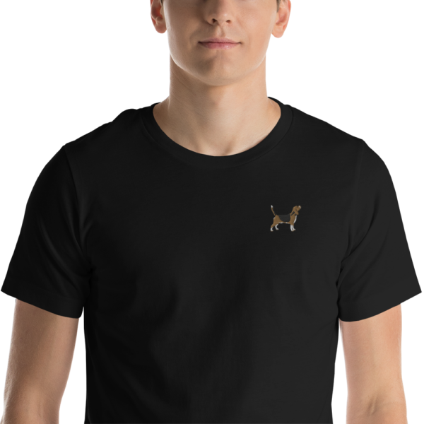 Kurzärmeliges Unisex-T-Shirt mit besticktem Beagle Design
