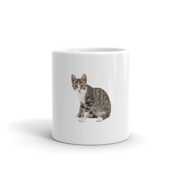 Weiße, glänzende Tasse mit Tiger Design