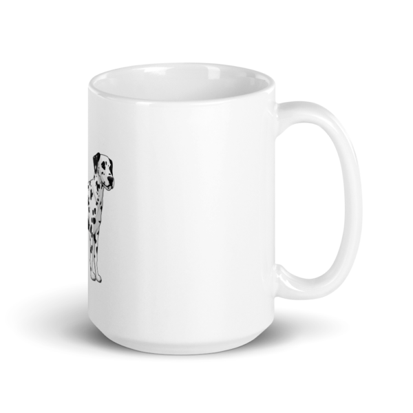 Weiße, glänzende Tasse mit Dalmatiner Design