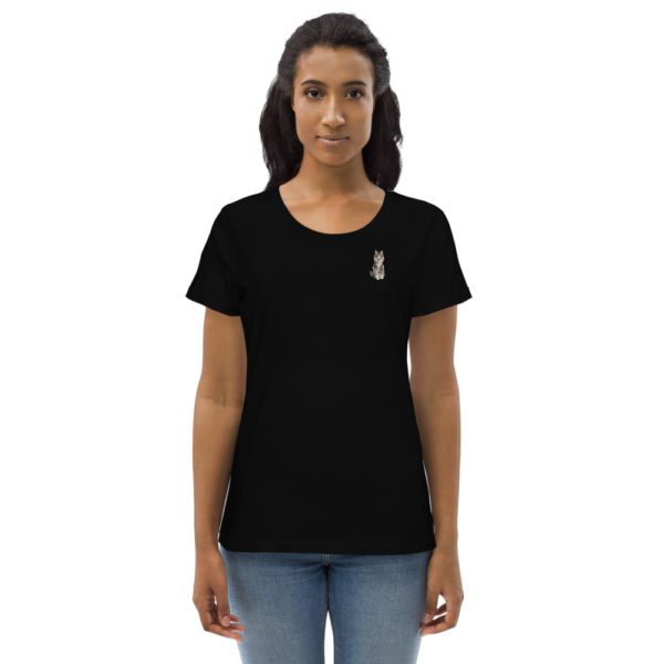 Enganliegendes Öko-T-Shirt für Damen mit Norwegische_Waldkatze Design