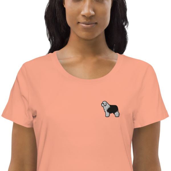 Enganliegendes Öko-T-Shirt für Damen mit Bobtail Design