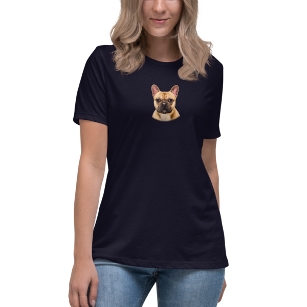 Lockeres Damen-T-Shirt mit Französische Bulldogge Design